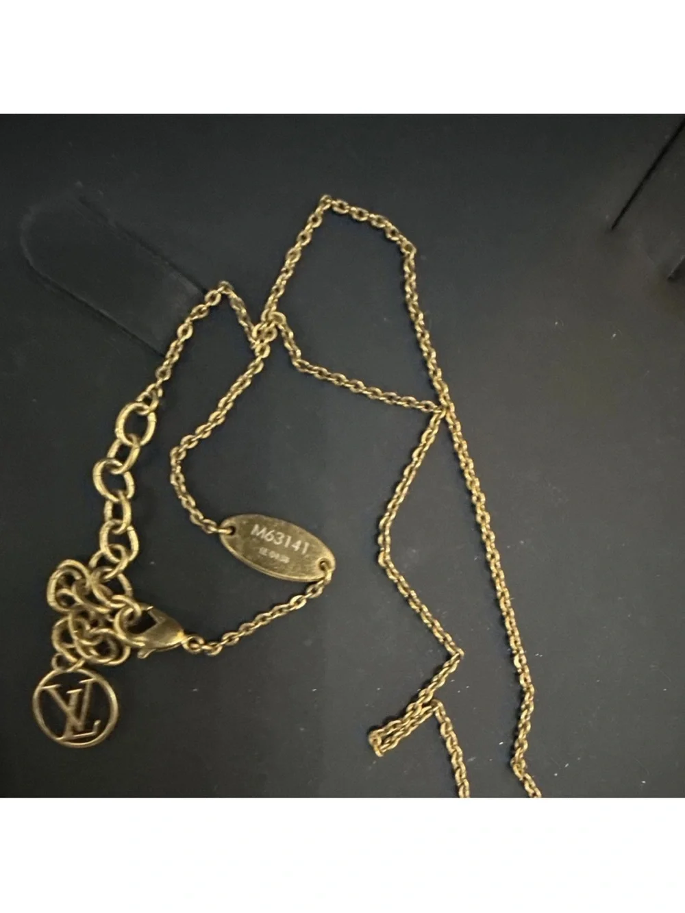 Louis Vuitton Necklace Nanogram M63141 Gold/Silver Tone Cable Chain Tag Pendants - Picture 4 of 5